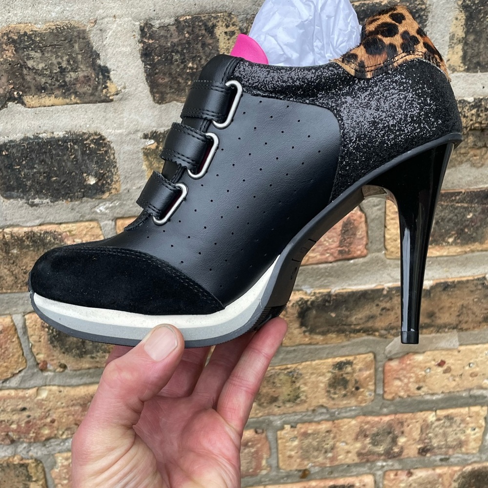 Steve Madden Black and Leopard Heels